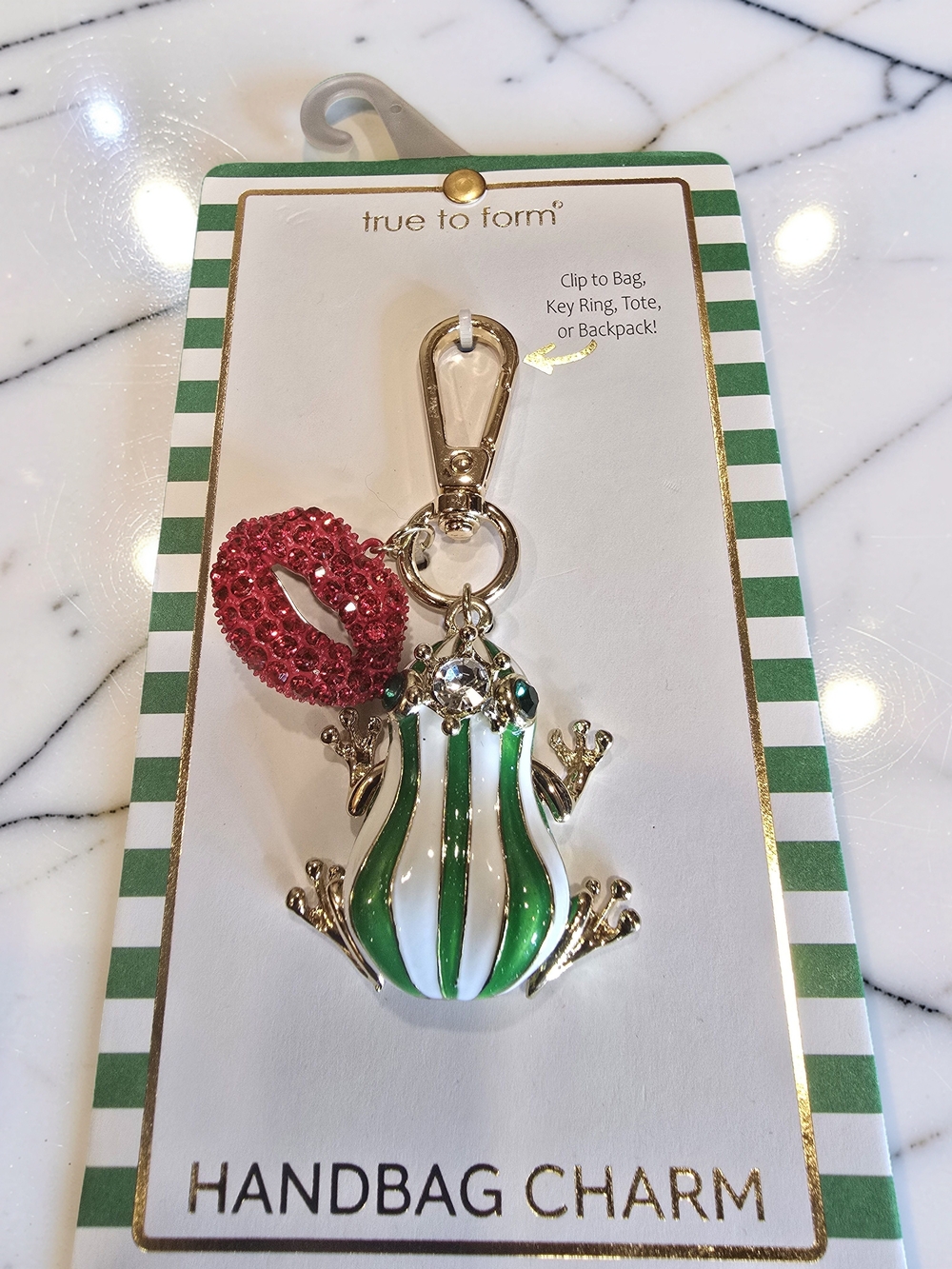 True to Form Frog Prince Handbag Charm Key Chain